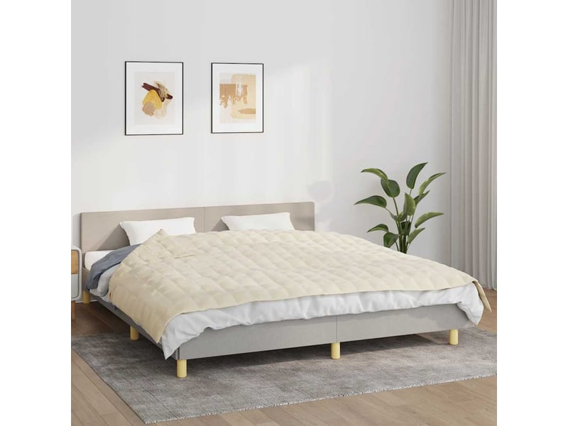 Couverture lestée adulte crème clair 155x220 cm 11 kg tissu shl24067 - Conforama B