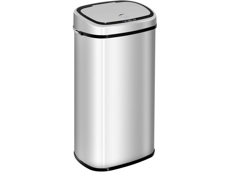 Poubelle automatique à capteur 68 l 40,5x29,5x78 cm – argent – couvercle sans contact manuel - Conforama A