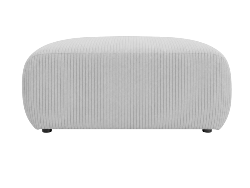  Portofino - pouf en petit velours côtelé gris clair 105x57x40  - Conforama A