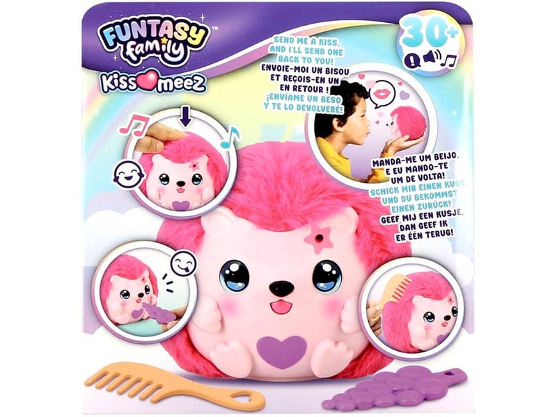  Peluche interactive hérisson rose audio-reaction kiss meez avec accessoires 3 ans 1110100844 - Conforama C