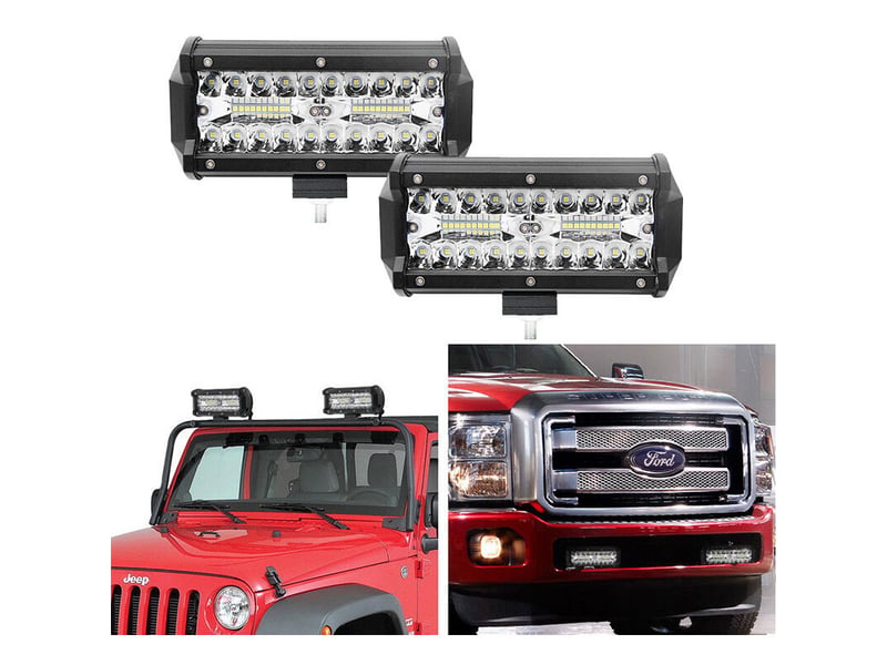 Barre lumineuse led pour voiture, 2 phares de conduite tout-terrain 120 w, phares antibrouillard 6500 k, étanche ip67 - Conforama C