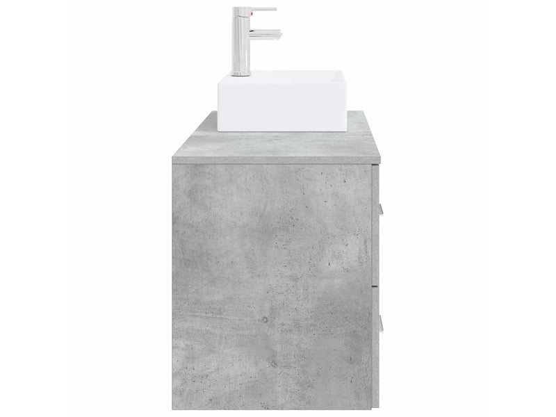 Ensemble de mobilier de salle de bain 2 pc gris béton cf64142 - Conforama D