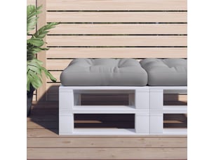 Coussin de palette, coussin de chaise, coussin de canapé gris 58x58x10 cm tissu cf55349