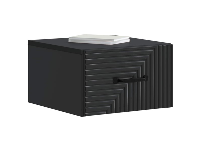  Table de chevet - cabinet de chevet - table de nuit mural 2 pièces noir 34,5 x 33 x 20 cm  - Conforama B