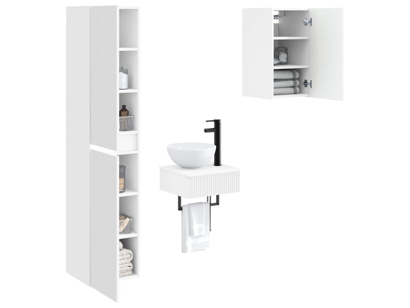 Ensemble de mobilier de salle de bain 3 pc blanc cf64244 - Conforama C
