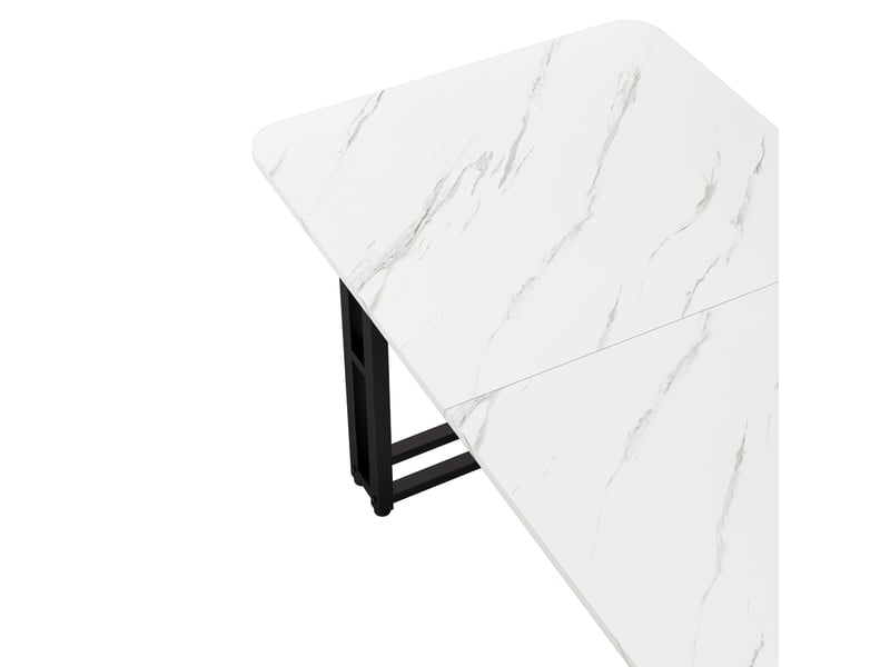  Ensemble table et 4 chaises de salle à manger noir 120 × 70 cm, assises en velours et pieds en métal  - Conforama D