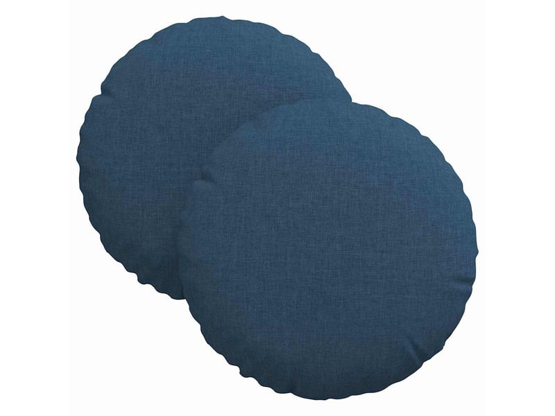 Lot de 2 coussins de siège, coussins décoratifs tissu bleu ø30 x 13 cm cf59772 - Conforama A