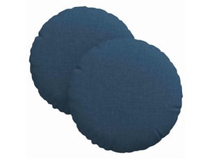 Lot de 2 coussins de siège, coussins décoratifs tissu bleu ø30 x 13 cm cf59772