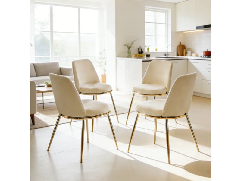  Ensemble salle à manger 5 pièces – table et 4 chaises, moderne et durable  - Conforama E