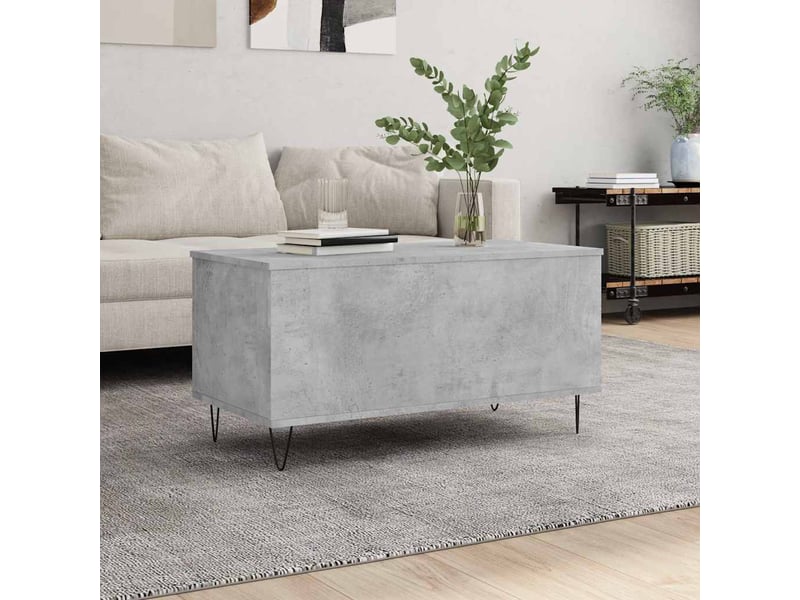  Table basse - table de salon - table à thé gris béton 90x44,5x45 cm bois d'ingénierie  - Conforama B