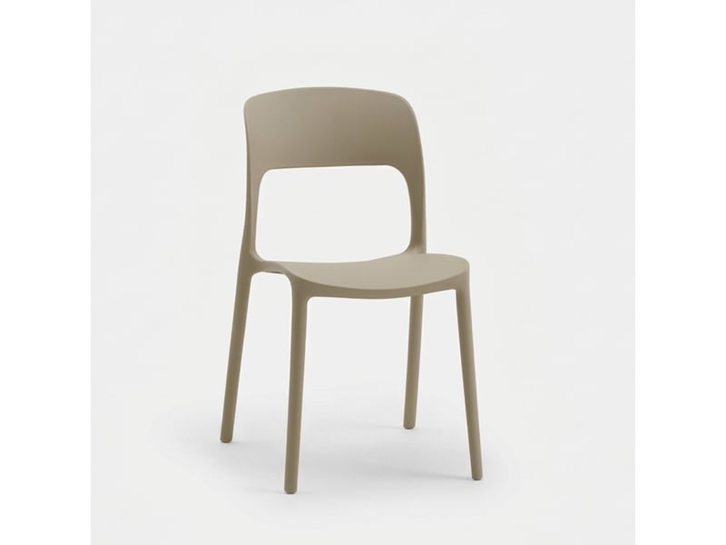  Lot de 2 chaises de salle à manger empilables numana - beige  - Conforama C