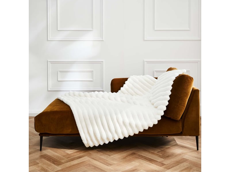  Plaid fourrure chaud naturel 180x220 boudoir  - Conforama C