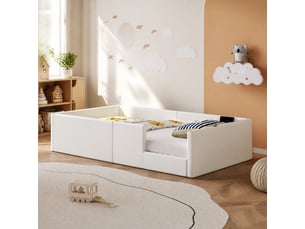 Lit simple 90x200 cm <strong>MAISENTIEL</strong>  <strong></strong> coloris blanc