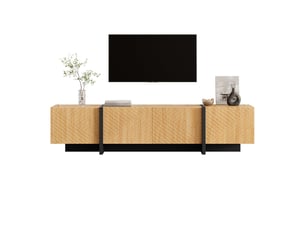 Meuble tv coloris naturel 187 cm <strong>LEYTN</strong>  <strong></strong>