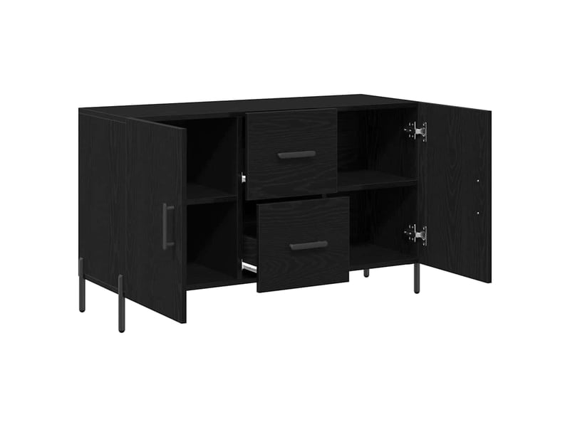 Buffet - bahut - meuble de rangement chêne noir 100 x 36 x 60 cm bois d'ingénierie - Conforama E