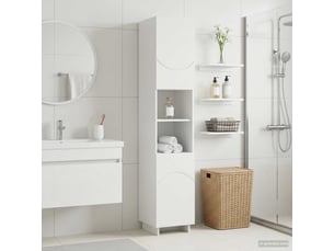 Meuble de rangement salle de bain blanc brillant 36.5x38x180 cm