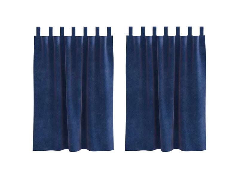  Lot de 2 rideaux, rideaux de fenêtre bleu foncé 140 x 140 cm velours cf43986  - Conforama A