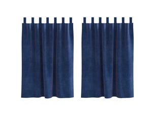 Lot de 2 rideaux, rideaux de fenêtre bleu foncé 140 x 140 cm velours cf43986