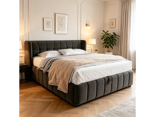 Lit coffre 180x200 cm <strong></strong>  <strong></strong> coloris gris