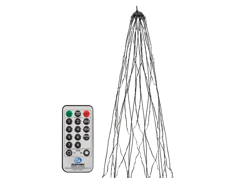  Ecd germany guirlande lumineuse led pour mât, sapin de noël lumineux, 8 m, 1440 leds lumière blanc chaud, minuterie, 8 modes, avec télécommande, éclairage forme d'arbre pour extérieur jardin ECD Germany GmbH - Conforama A