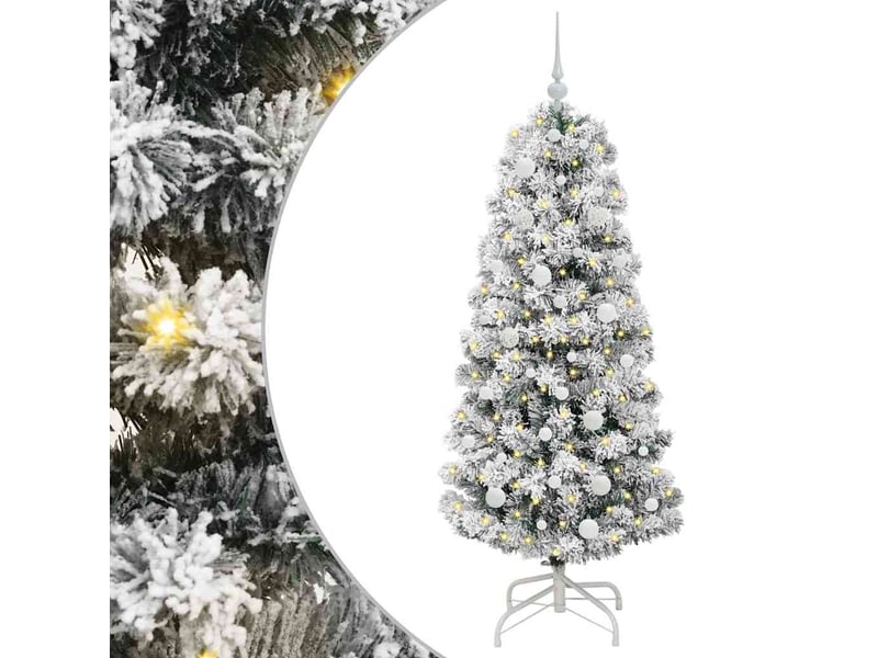  Sapin de noël - arbre de noël artificiel à branches articulées vert et blanc  - Conforama A