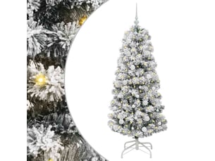 Sapin de noël - arbre de noël artificiel à branches articulées vert et blanc