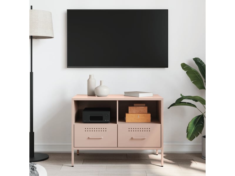  Meuble tv - banc tv - meuble de rangement rose 68x39x50,5 cm acier  - Conforama C