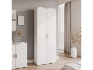 Armoire tio - 2 portes - 6 compartments - 70x34x189 cm - blanc