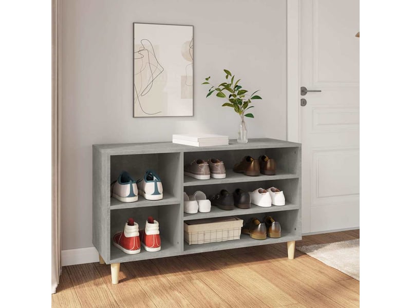  Meuble à chaussure, armoire à chaussures gris béton 102x36x60 cm bois d'ingénierie shl4355  - Conforama B