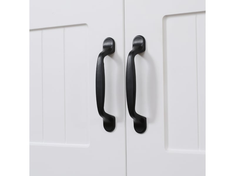  Colonne de cuisine 4 portes avec niche et étagères réglables en mdf 70×40×170 cm blanc  - Conforama C