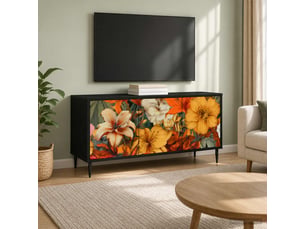 Meuble tv coloris noir 102 cm