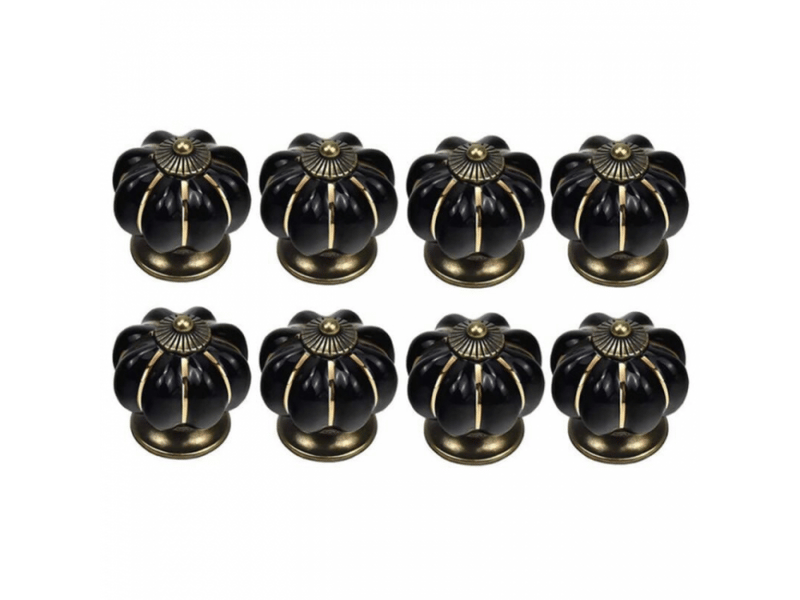  Poignée de porte coulissante - poignée pour meuble - alliage de zinc - 8 pièces - 4*4cm - noir  - Conforama A