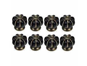 Poignée de porte coulissante - poignée pour meuble - alliage de zinc - 8 pièces - 4*4cm - noir