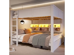 Lit superposé 160x200 cm <strong>SAPGAKS</strong> <strong></strong> coloris blanc