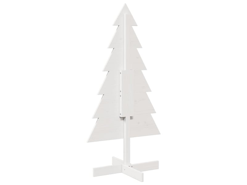  Arbre de noël, sapin de noël en bois pour décoration blanc 120 cm pin massif  - Conforama E