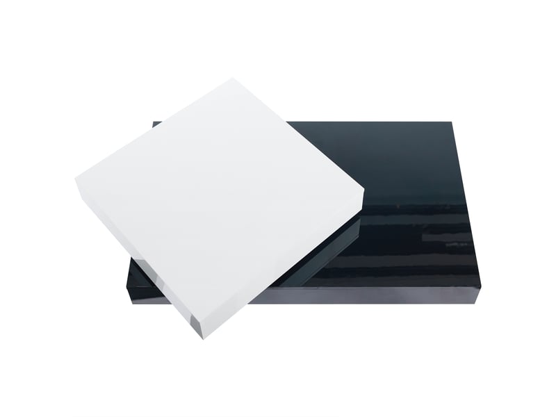  Table basse - rotative - blanc+noir - finition brillante 103x60x35.5cm - Conforama W