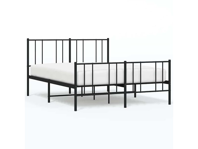  Lit double- lit adulte -  cadre de lit métal sans matelas avec pied de lit noir 140x190cm  - Conforama A