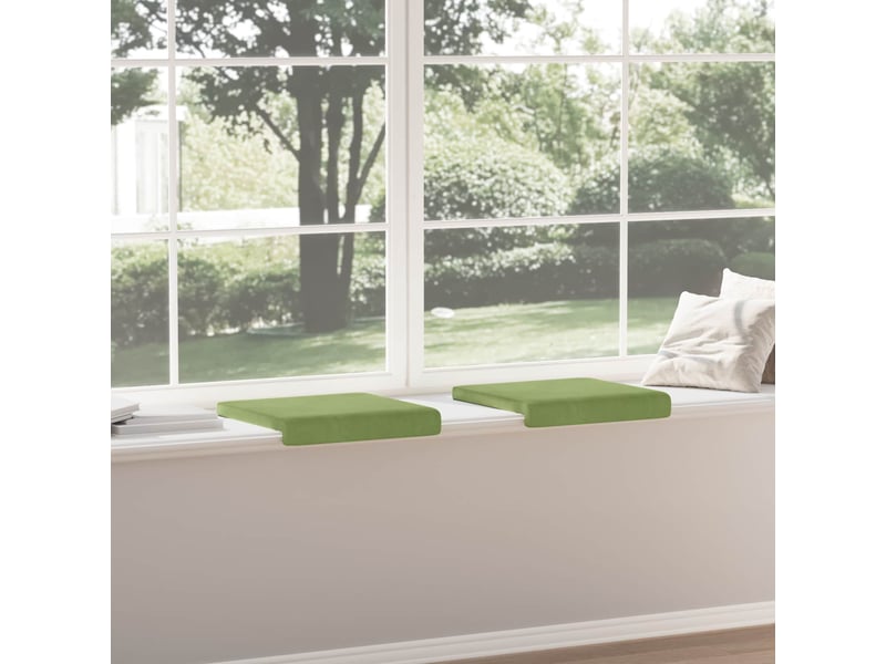 Lot de 2 coussins de banc, coussins d'assise, coussins pour chaisecanapé velours vert clair profondeur 35 cm cf52552 - Conforama D