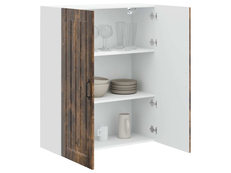  Meuble mural de cuisine, armoire de cuisine chêne fumé 80x31x100cm shl9434  - Conforama C