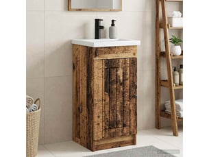 Meuble de salle de bain avec évier bois ancien shl6930