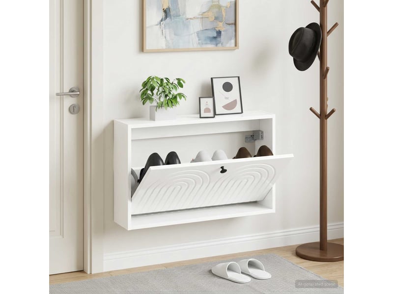 Meuble à chaussures mural, armoire à chaussures alkmaar 71x17x43 cm shl2392  - Conforama B