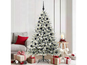Sapin de noël - arbre de noël artificiel pré-éclairé avec ensemble de boules