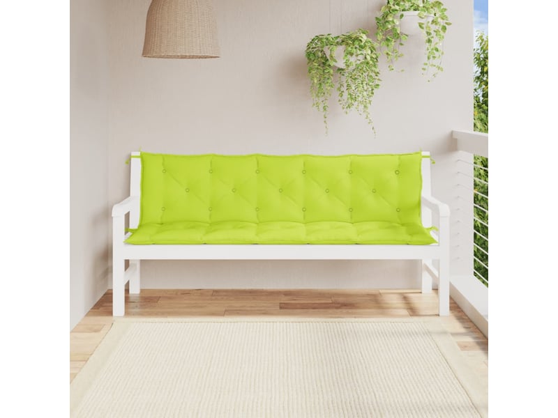  Lot de 2 coussins de banc de jardin, coussins d'assise vert vif tissu oxford cf58711  - Conforama B