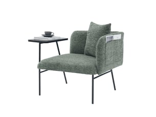 Fauteuil fixe HAVRYA  Tissu vert vendu A l'unité
