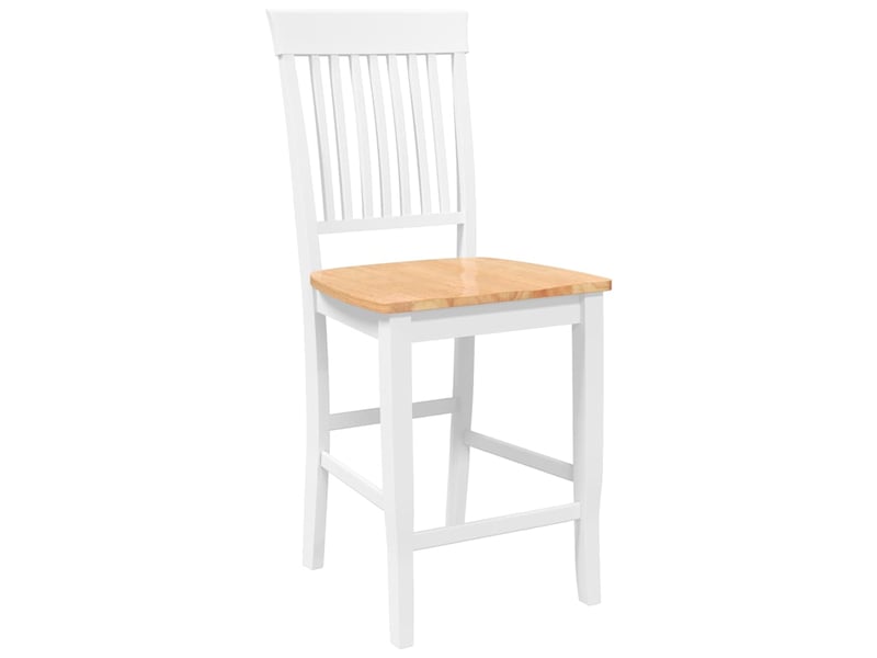  Lot de 2 tabouret de bar, chaise de bar en bois massif blanc et caoutchouc shl93884  - Conforama D