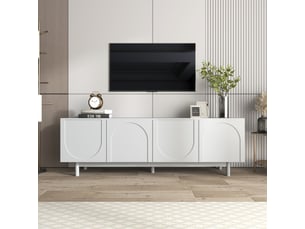 Meuble tv coloris blanc 175 cm MERAX  meuble tv blanc
