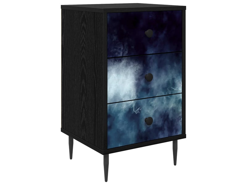  Table de chevet - cabinet de chevet - table de nuit raalte chêne noir 36 x 33 x 61 cm  - Conforama A