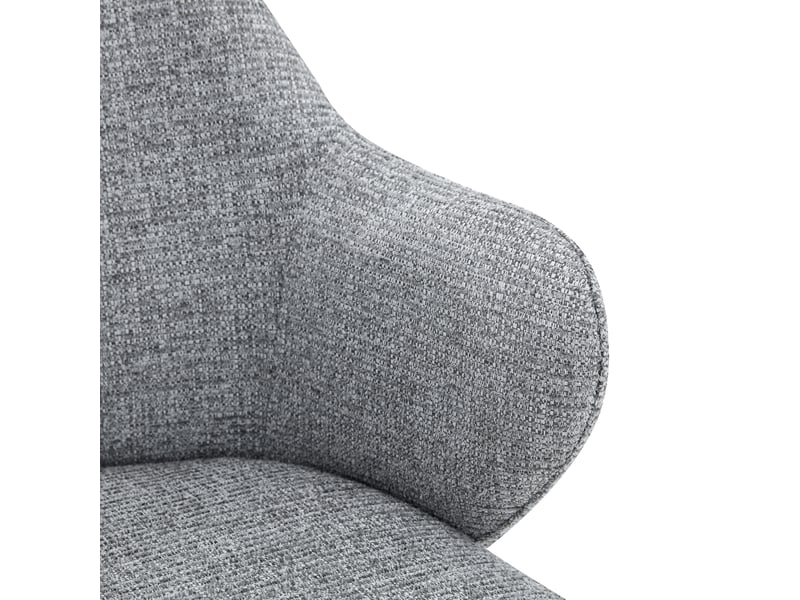  Lot de 2 chaises de salle à manger,53x56,5x83 cm,tissu et métal noir,gris  - Conforama E
