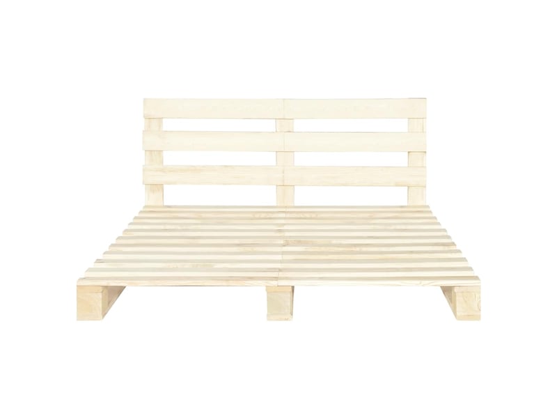  Lit double- lit adulte -  cadre de lit de palette sans matelas bois massif pin 200x200 cm  - Conforama B