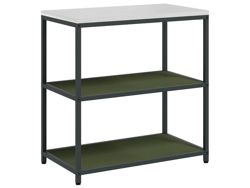 Étagère de cuisine, étagère de rangement hattem vert olive 90x50x92cm acier - Conforama A